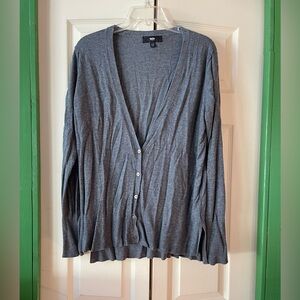 Gray Button-Up Cardigan